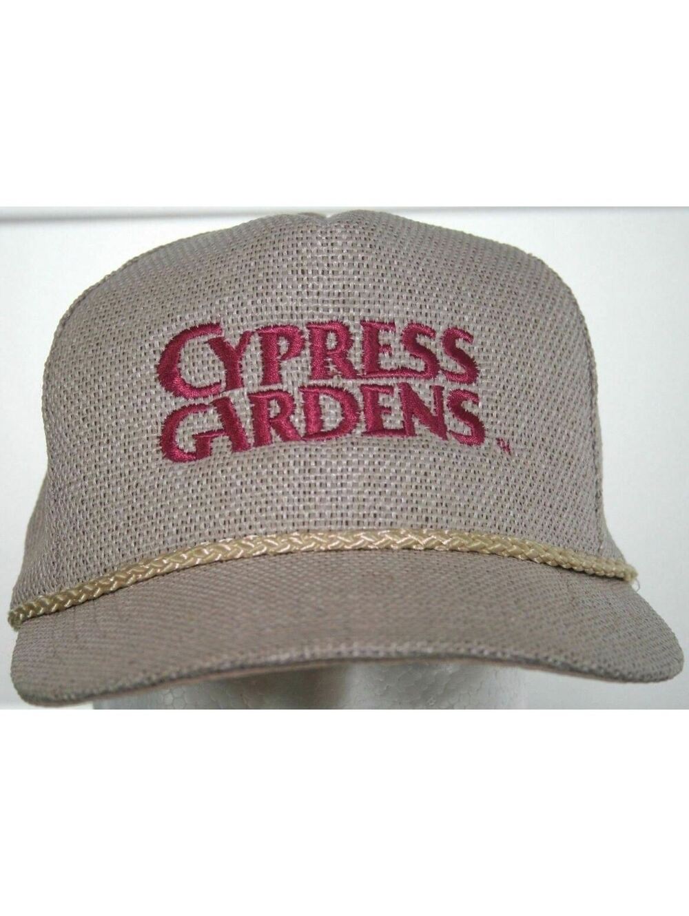 VTG 80s Cypress Gardens Snapback Cap BasketWeave Sportcap Hat Florida Theme Park